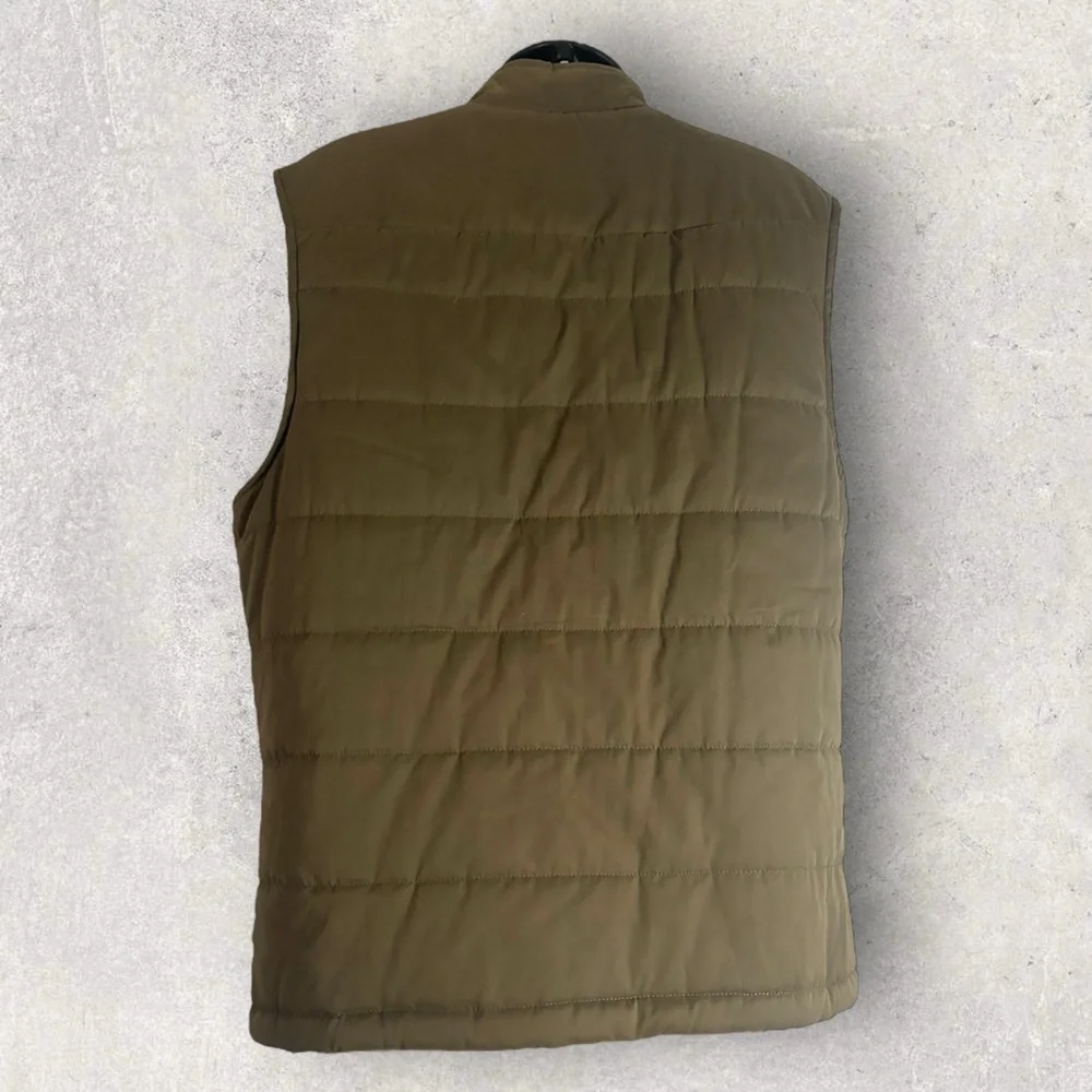 Micheal‎ Stars Quilted Nylon Vest Army Green M Men Sleeveless Fall NWT College